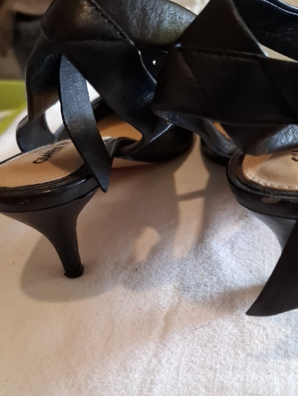 Gianni Bini Black Pointed Ankle Strap Flats - Picture 3 of 7